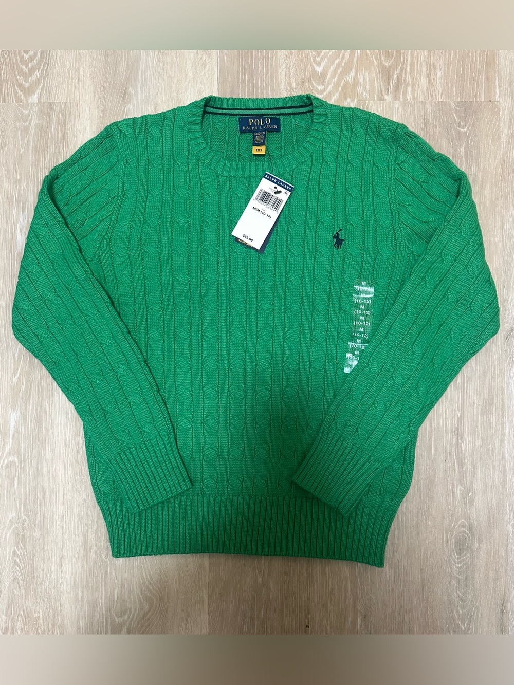 Polo Ralph Lauren Boys Cable Knit Cotton Sweater, Size M (10-12)